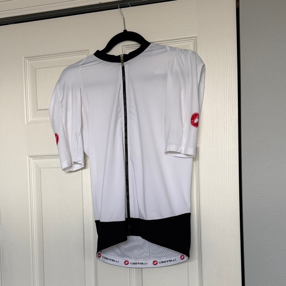 Womens White Short-Sleeve Cycling Jersey